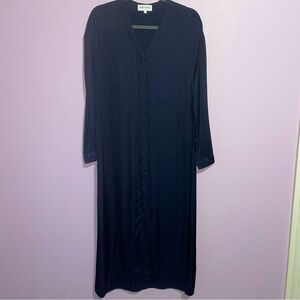 Bella Dahl Maxi Duster Shirt Dress Endless Sea Women Size S Button Up Minimalist